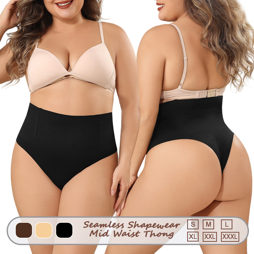 Wholesale SH0014 Women's Seamless Shapewear Mid Waist Thong