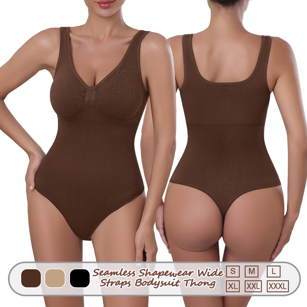 Wholesale A1019  Women's Seamless Shapewear Wide Straps Bodysuit Thong