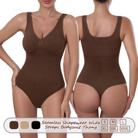 Wholesale A1019  Women's Seamless Shapewear Wide Straps Bodysuit Thong