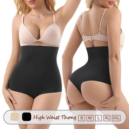 Wholesale 3373 Women's Invisible Double Layers Shapewear High Waist Thong