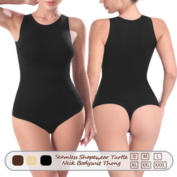 Wholesale A1006 Women's Seamless Shapewear Turtle Neck Bodysuit Thong