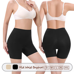 Großhandel 3362 Damen unsichtbare doppellagige Shapewear Boyshort mit mittlerer Taille