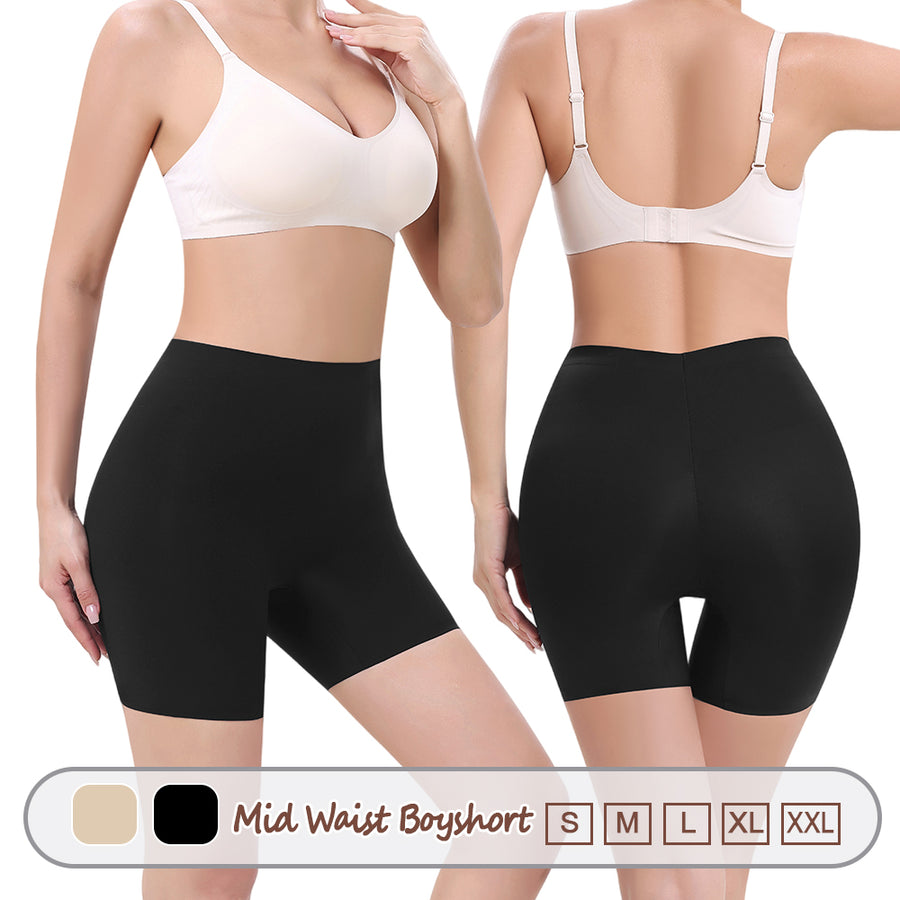 Großhandel 3362 Damen unsichtbare doppellagige Shapewear Boyshort mit mittlerer Taille