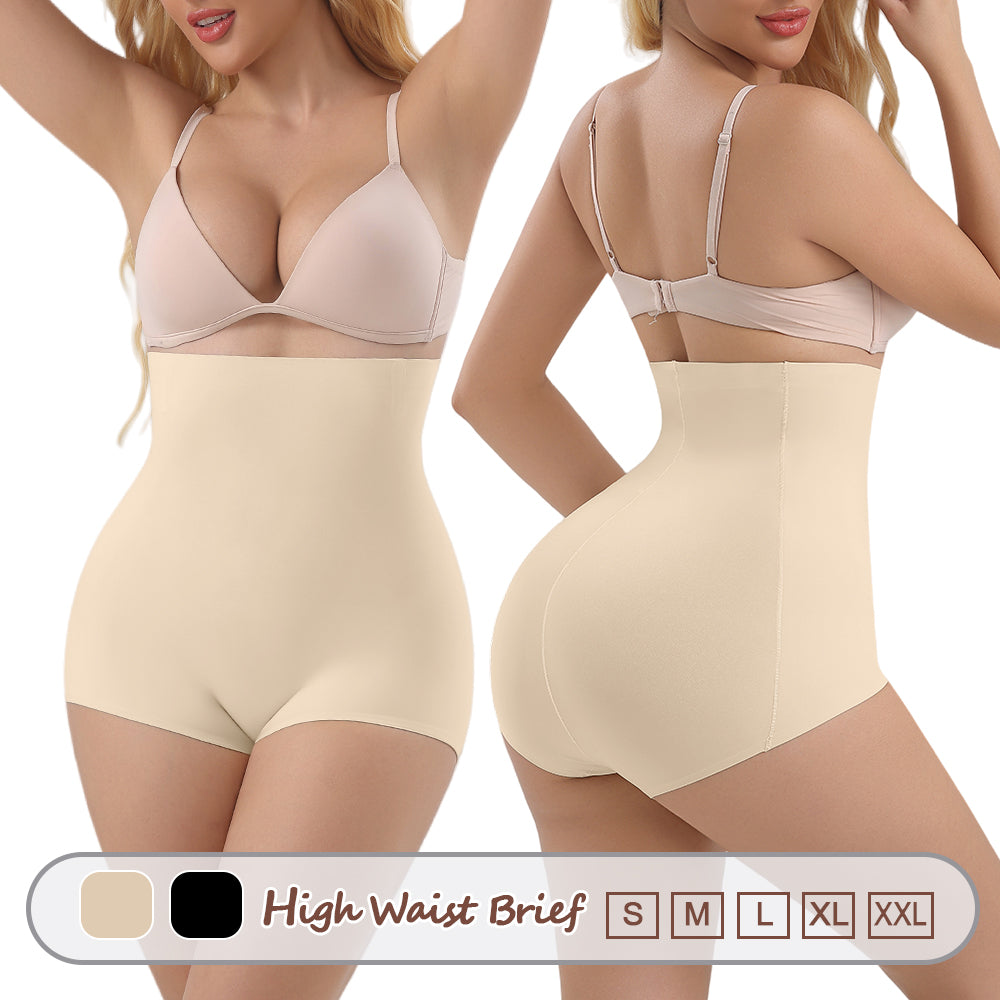 Wholesale 3370 Women's Invisible Double Layers Shapewear High Waist Brief