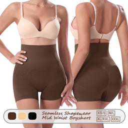 Großhandel SH0013 Damen Nahtlose Shapewear Boyshort mit mittlerer Bundhöhe