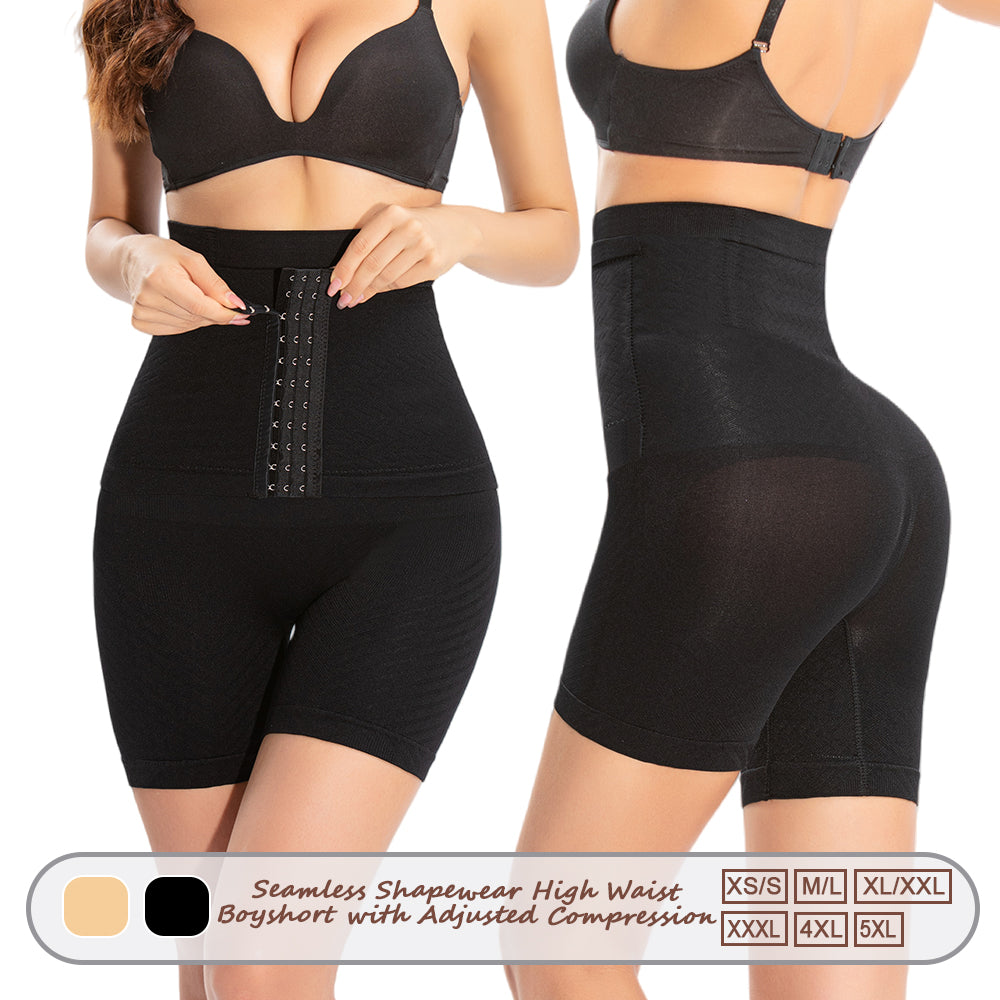 Wholesale 676 Women's Seamless Shapewear High Waist Boyshort with Adjusted Compression