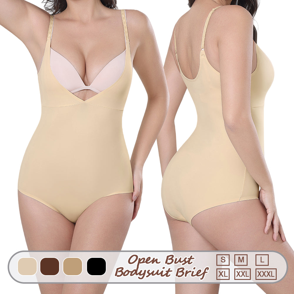 Großhandel 31065 Unsichtbarer Damen-Shapewear-Body mit offenem Busen