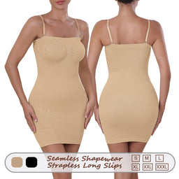Großhandel A0009 Damen nahtlose Shapewear trägerlose lange Unterkleider