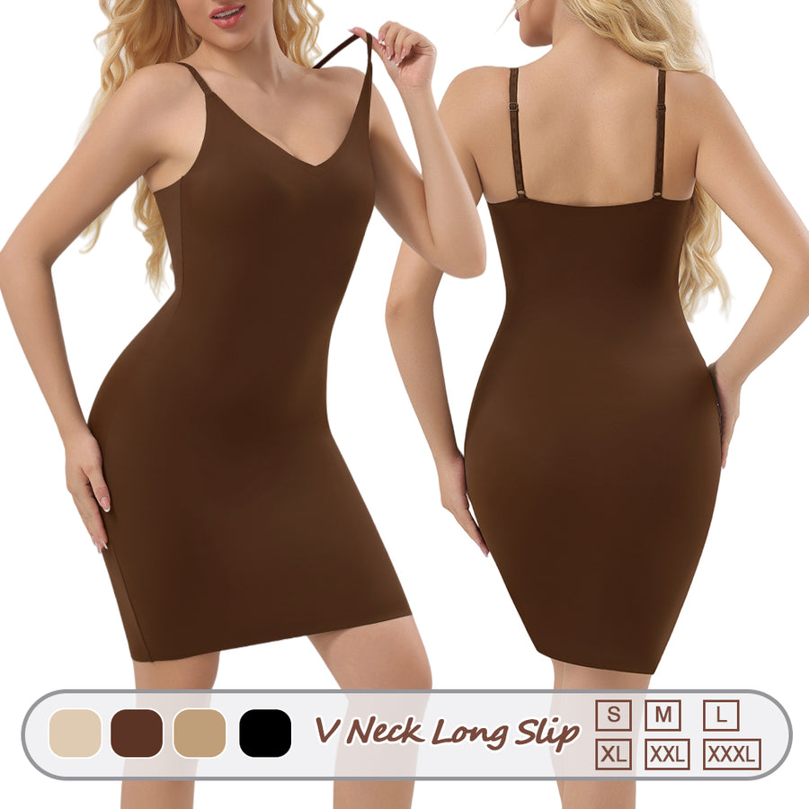 Großhandel 1343 Damen Unsichtbares V-Ausschnitt langes Unterkleid