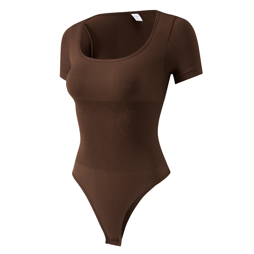 Wholesale A1007  Women's Seamless Shapewear Short Sleeves Bodysuit Thong