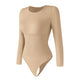 Großhandel A1022 Nahtloser Damen Bodysuit mit langen Ärmeln und String-Rücken