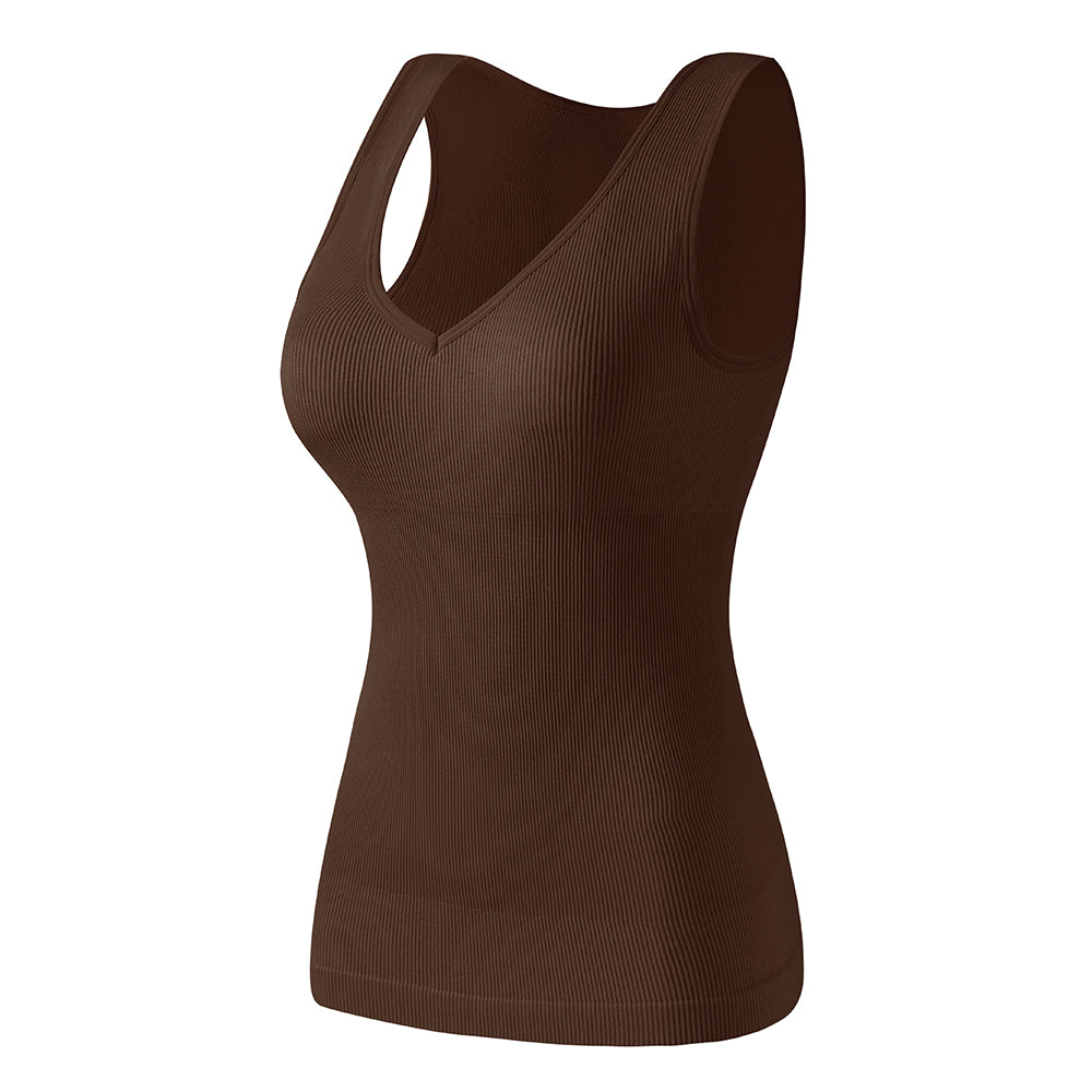 Wholesale A1024  Women's Seamless Shapewear Ribbed High Back Tank Tops