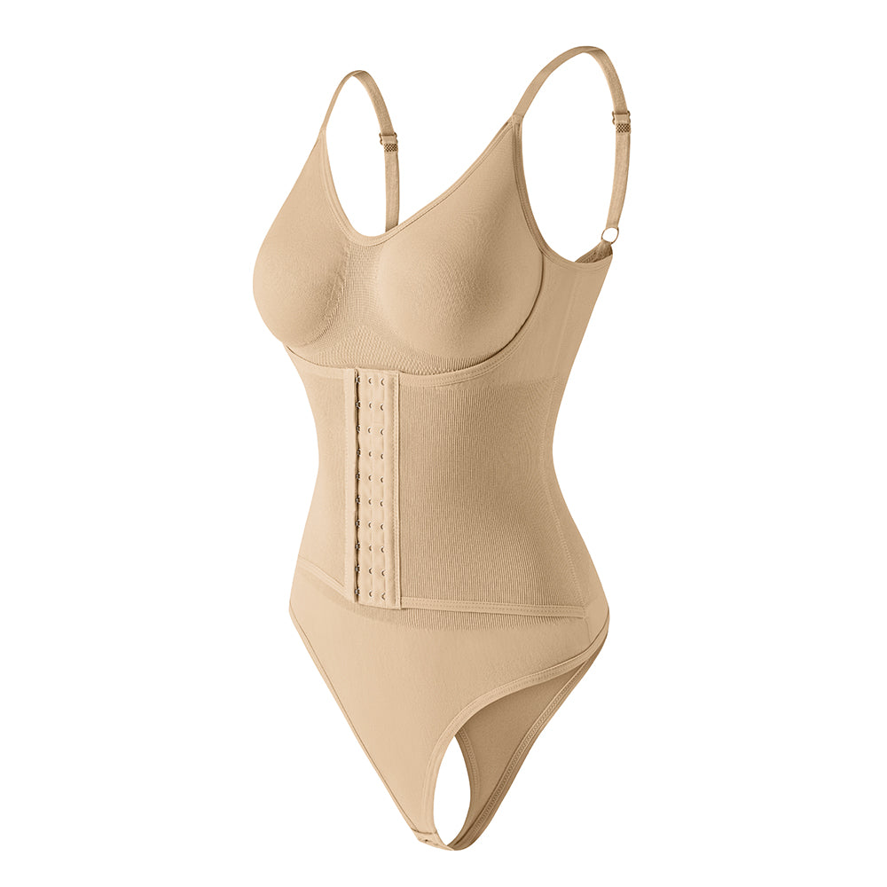 Großhandel A1029 Nahtloser figurformender Damen-Body mit doppelter Kompression und String-Tanga