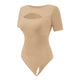 Wholesale A1026  Women's Seamless Shapewear Turtle Neck Short Sleeves Bodysuit Thong
