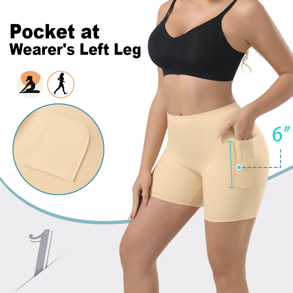 Großhandel 1360P Unsichtbare Damen-Boyshorts mit mittlerer Bundhöhe und Tasche