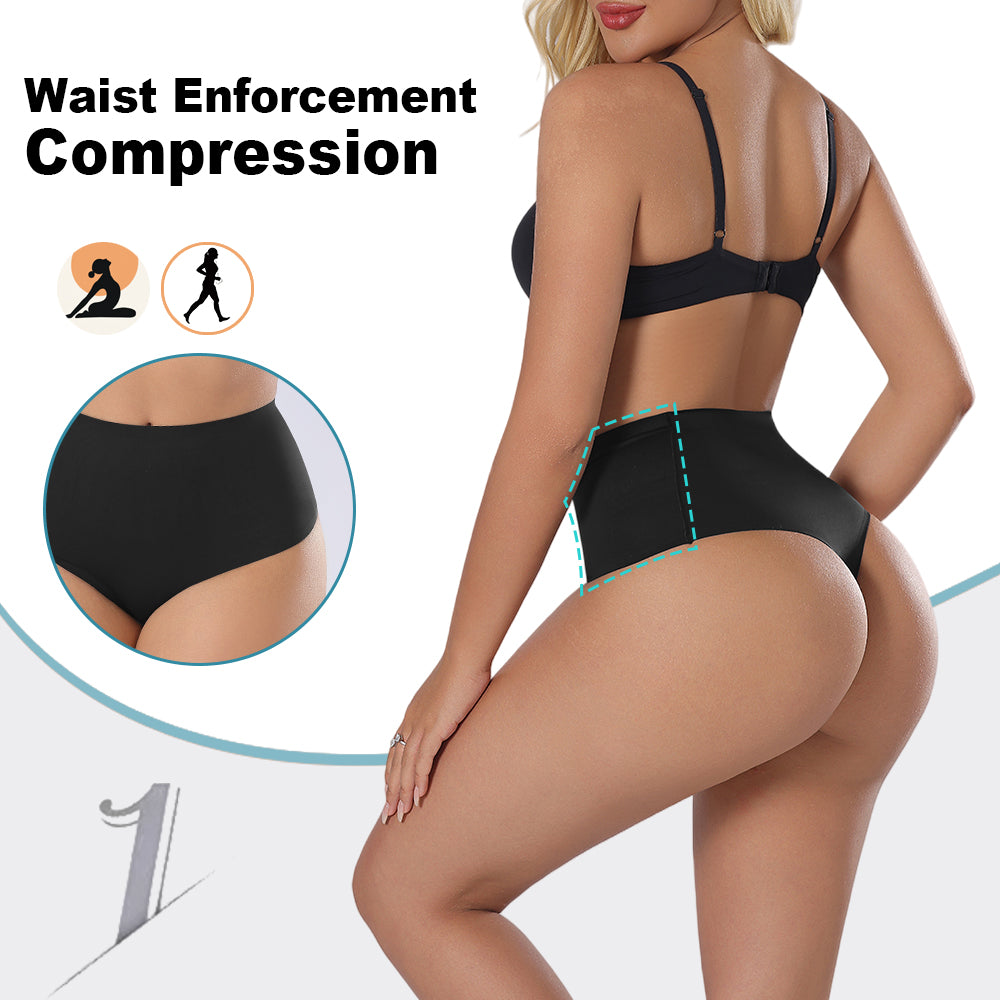 Wholesale 3173 Women's Invisible Double Layers Shapewear Mid Waist Thong