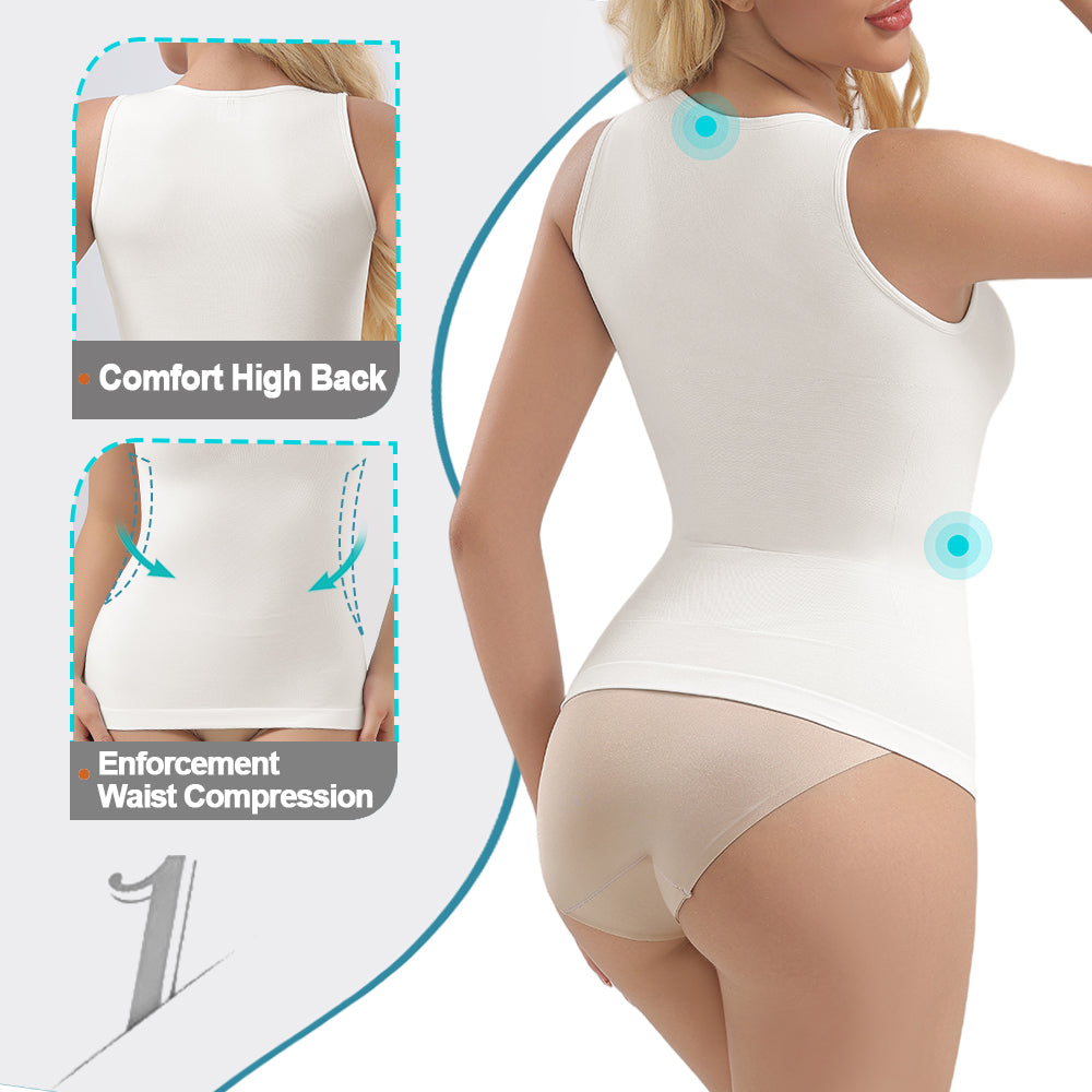 Großhandel A1027 Nahtlose Damen-Shapewear Tanktops mit hohem Rücken