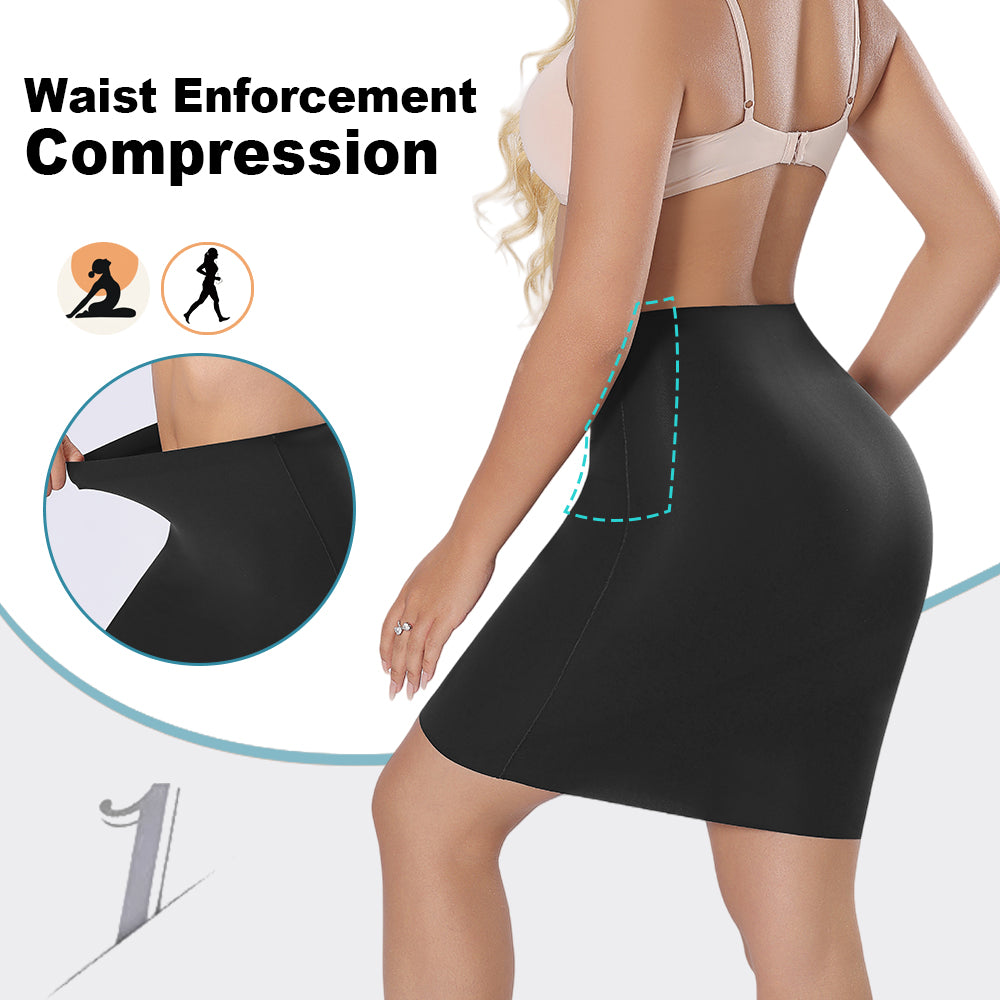 Großhandel 3364 Damen unsichtbare Shapewear-Halbunterröcke mit doppelter Schicht