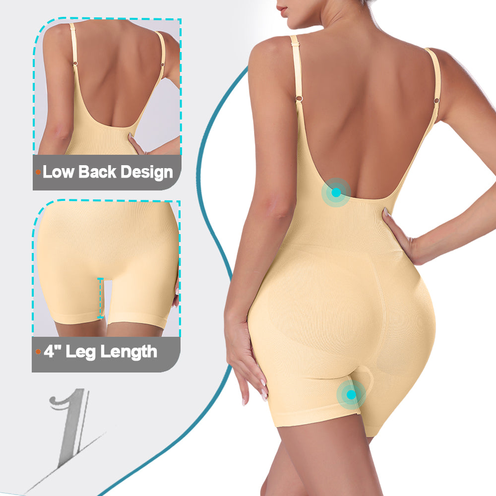 Großhandel A1005 Nahtloser Damen Shapewear Bodysuit mit offenem Rücken Boyshort