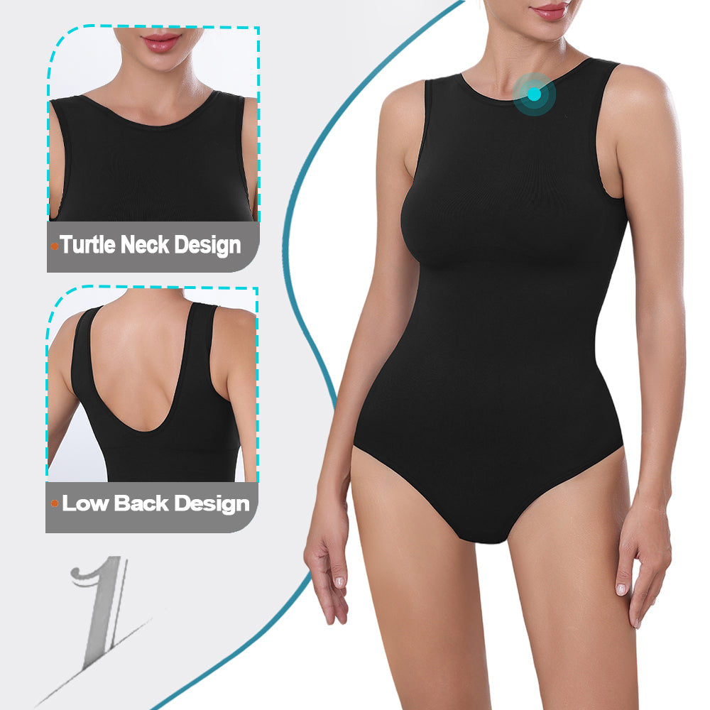 Wholesale A1020  Women's Seamless Shapewear Turtle Neck Bodysuit Thong
