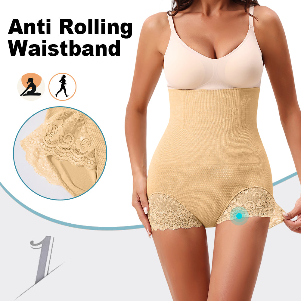 Wholesale SH0006  Women's Seamless Shapewear High Waist Brief with Lace at Legs