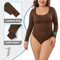 Wholesale A1014  Women's Seamless Shapewear Bodysuit Thong with Long sleeve