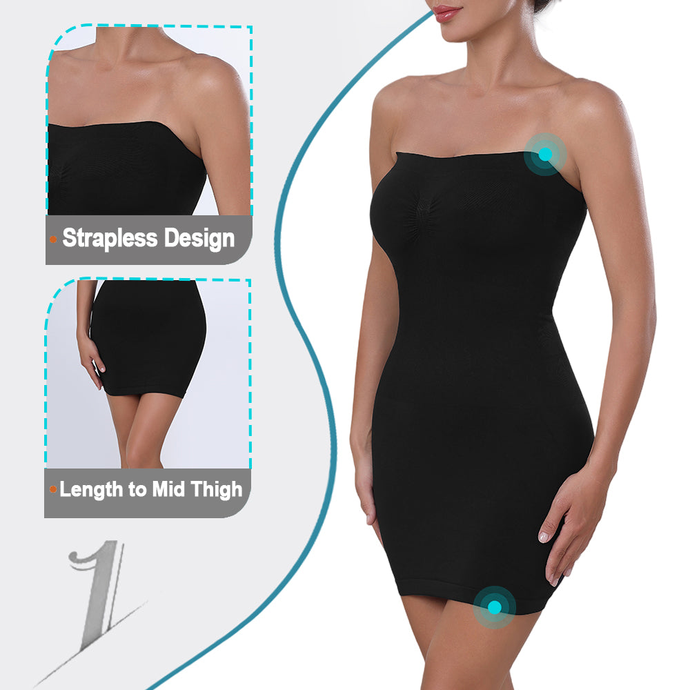 Großhandel A0009 Damen nahtlose Shapewear trägerlose lange Unterkleider