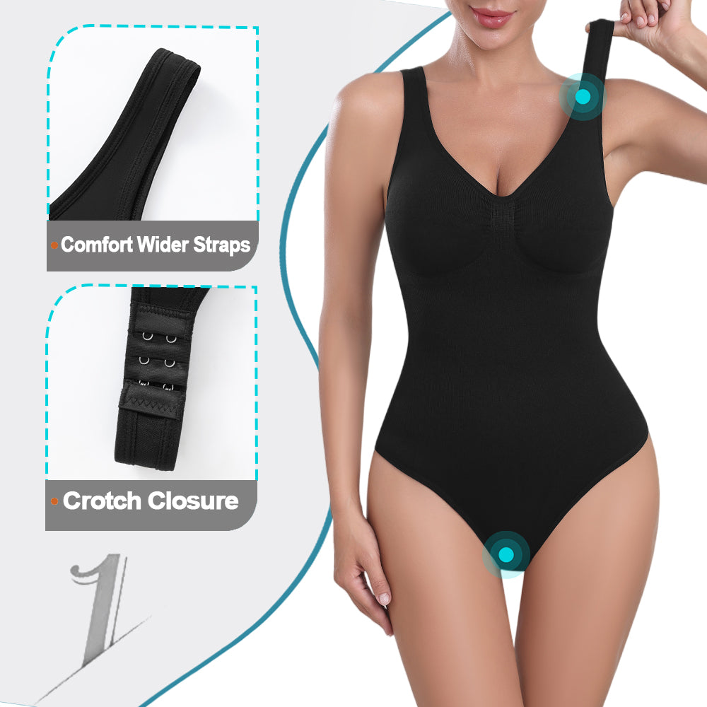 Wholesale A1019  Women's Seamless Shapewear Wide Straps Bodysuit Thong