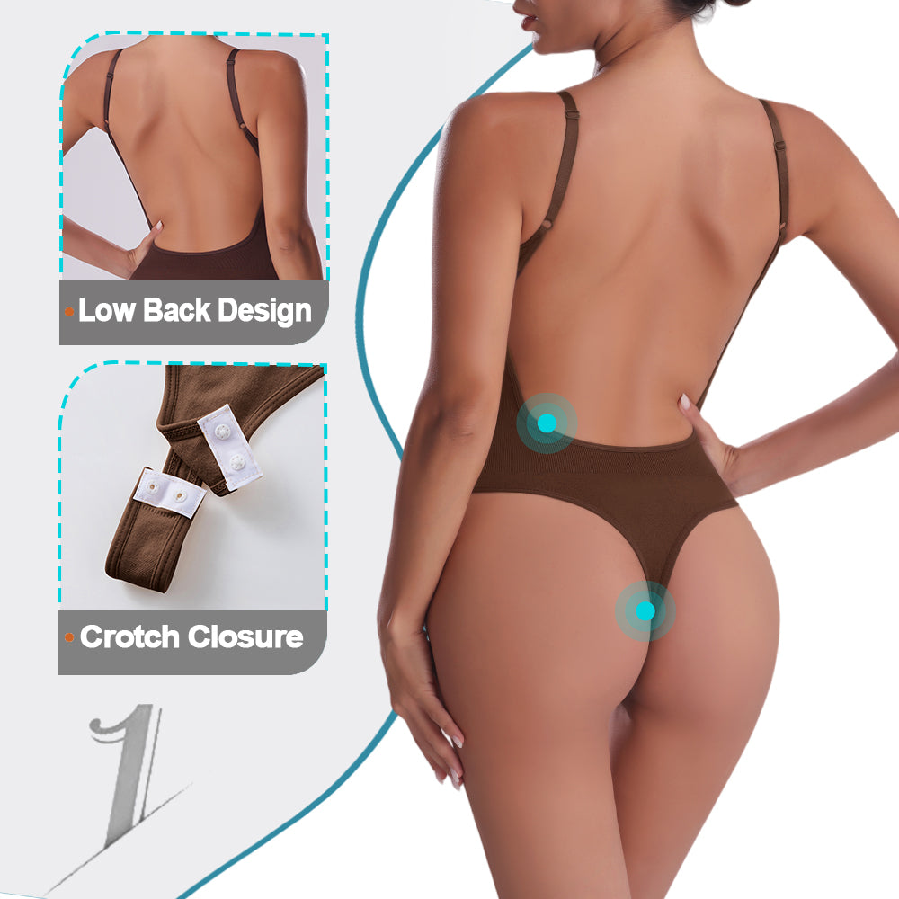 Großhandel A1004 Damen nahtloser Open-Back Bodysuit Tanga