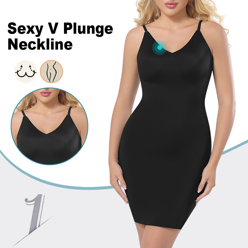 Großhandel 1343 Damen Unsichtbares V-Ausschnitt langes Unterkleid