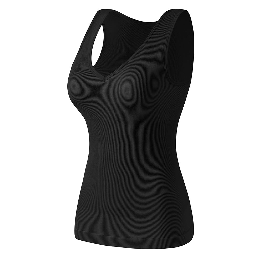 Wholesale A1024  Women's Seamless Shapewear Ribbed High Back Tank Tops