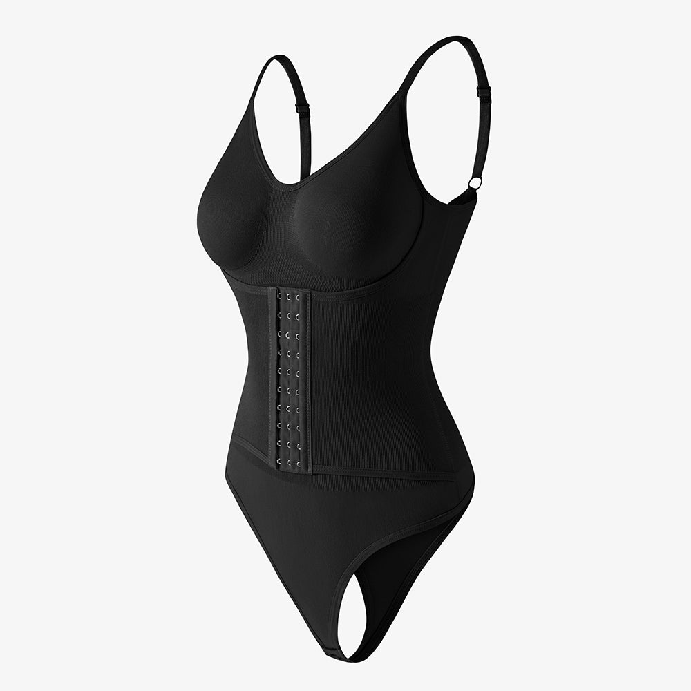 Großhandel A1029 Nahtloser figurformender Damen-Body mit doppelter Kompression und String-Tanga