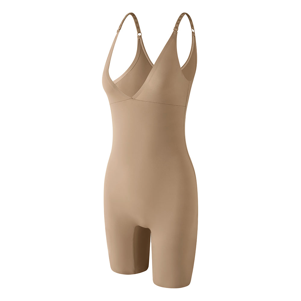 Großhandel 31067 Unsichtbarer figurformender Bodysuit-Shorts für Damen mit offener Brust