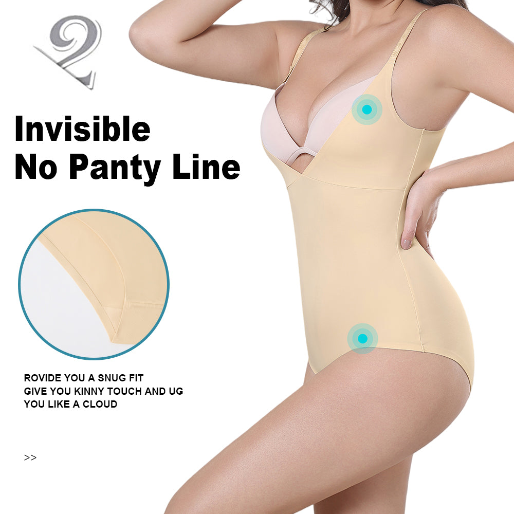 Großhandel 31065 Unsichtbarer Damen-Shapewear-Body mit offenem Busen