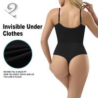 Großhandel A1029 Nahtloser figurformender Damen-Body mit doppelter Kompression und String-Tanga