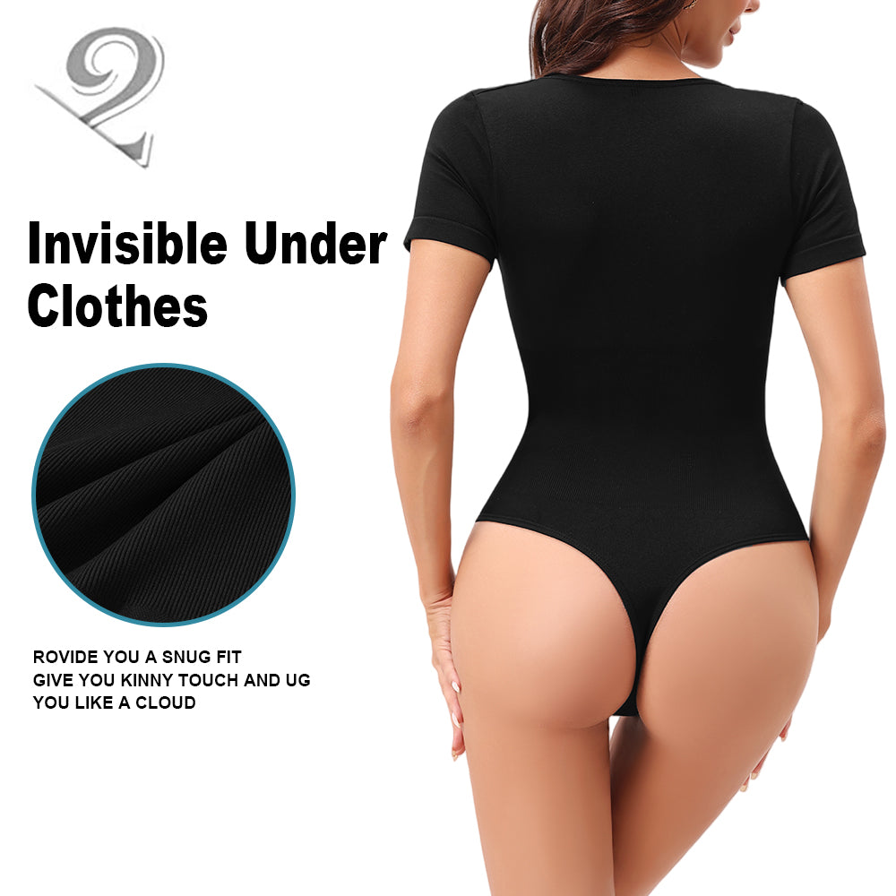 Wholesale A1007  Women's Seamless Shapewear Short Sleeves Bodysuit Thong