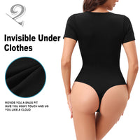 Wholesale A1007  Women's Seamless Shapewear Short Sleeves Bodysuit Thong