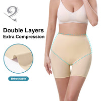 Wholesale 3362 Women's Invisible Double Layers Shapewear Mid Waist Boyshort