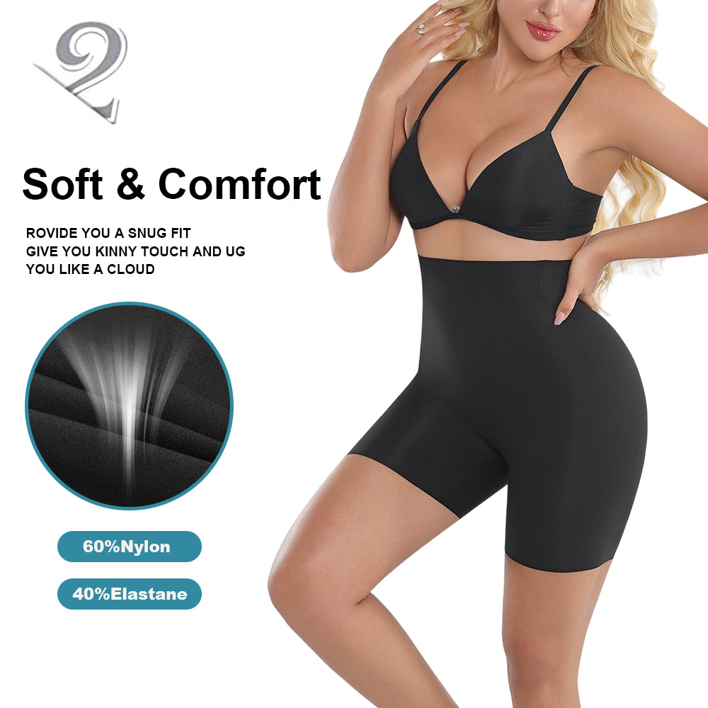 Wholesale 3363 Women's Invisible Double Layers Shapewear High Waist Boyshort