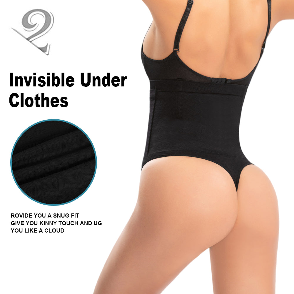 Wholesale 6751 Women's Seamless Shapewear High Waist Thong with Adjusted Compression
