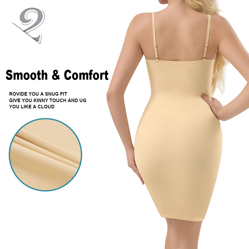 Großhandel 1343 Damen Unsichtbares V-Ausschnitt langes Unterkleid