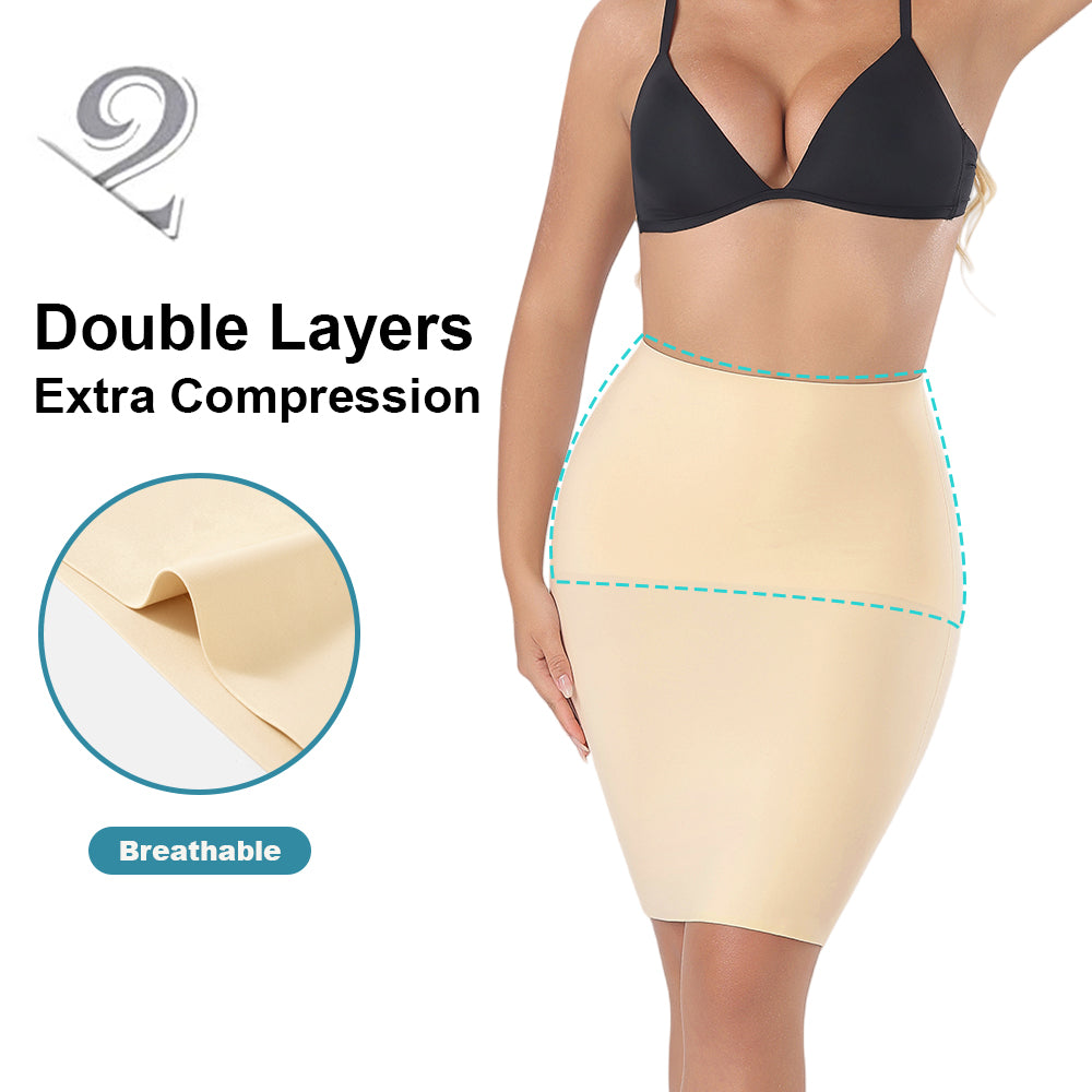 Großhandel 3364 Damen unsichtbare Shapewear-Halbunterröcke mit doppelter Schicht