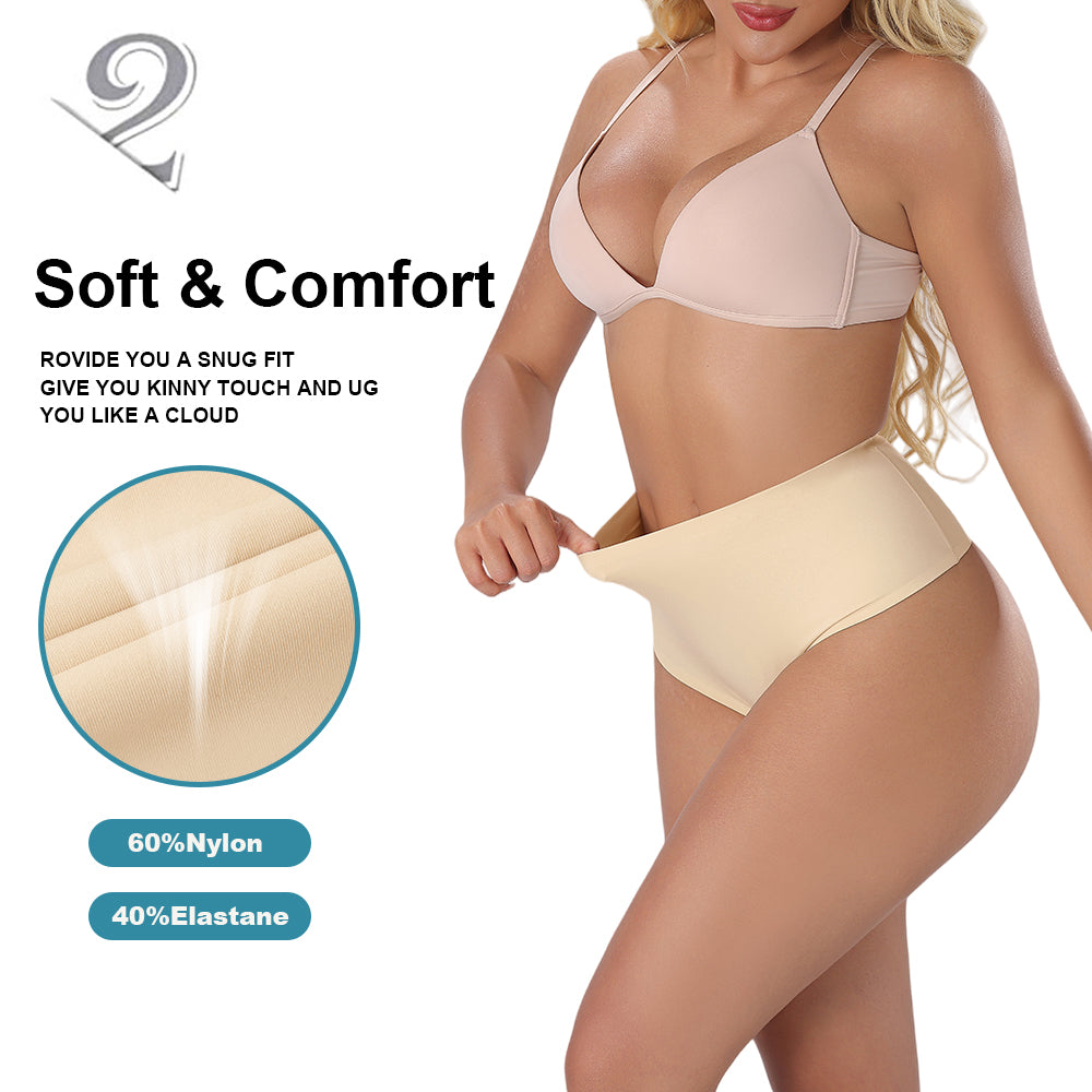 Wholesale 3173 Women's Invisible Double Layers Shapewear Mid Waist Thong