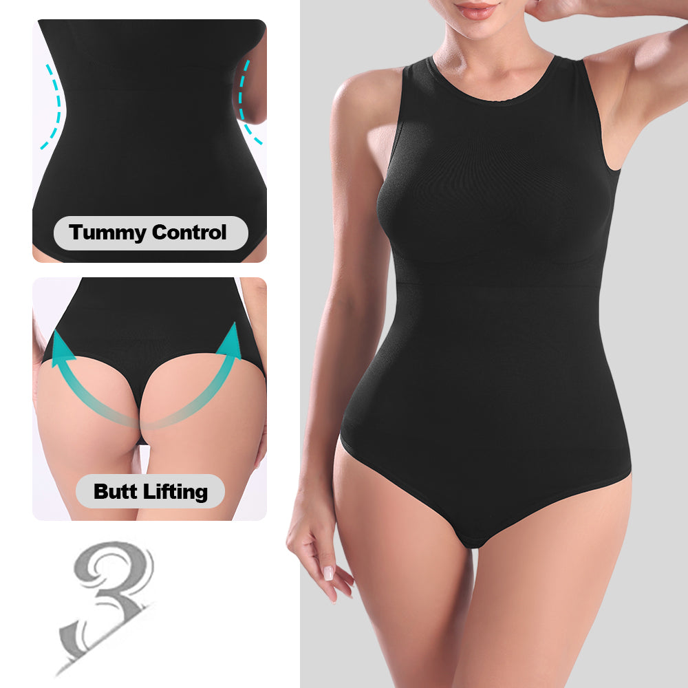Wholesale A1006 Women's Seamless Shapewear Turtle Neck Bodysuit Thong