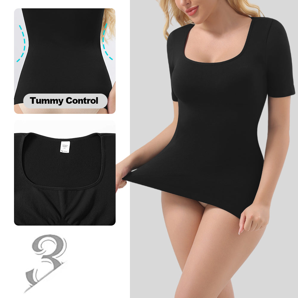 Großhandel A1028 Nahtlose Damen-Shapewear Kurzarm-Oberteile