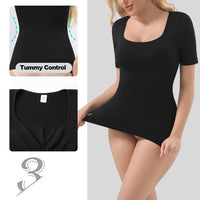 Großhandel A1028 Nahtlose Damen-Shapewear Kurzarm-Oberteile