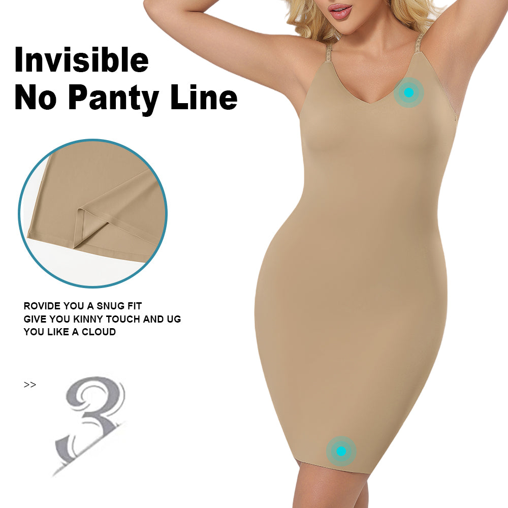 Großhandel 1343 Damen Unsichtbares V-Ausschnitt langes Unterkleid