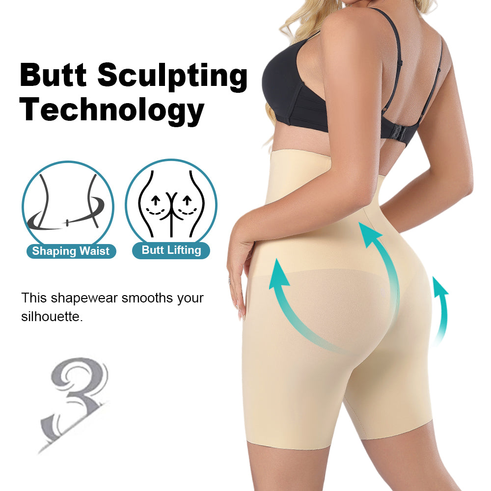 Wholesale 3361 Women's Invisible Double Layers Shapewear High Waist Shorts