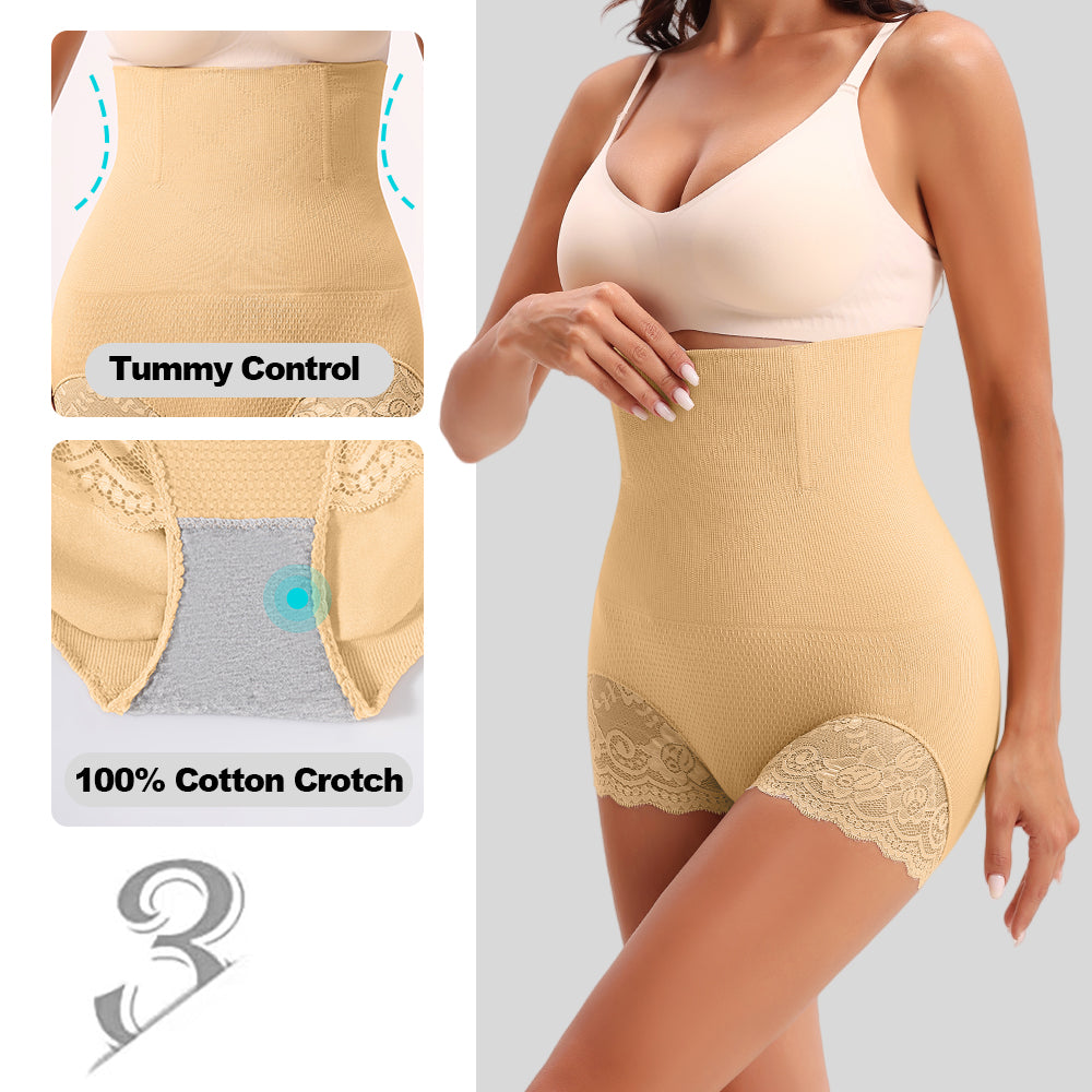 Wholesale SH0006  Women's Seamless Shapewear High Waist Brief with Lace at Legs
