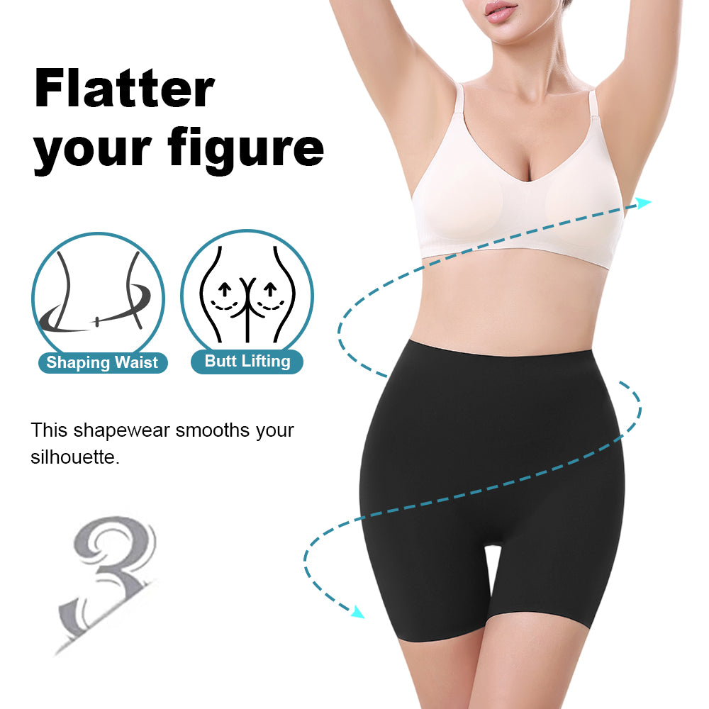 Wholesale 3362 Women's Invisible Double Layers Shapewear Mid Waist Boyshort